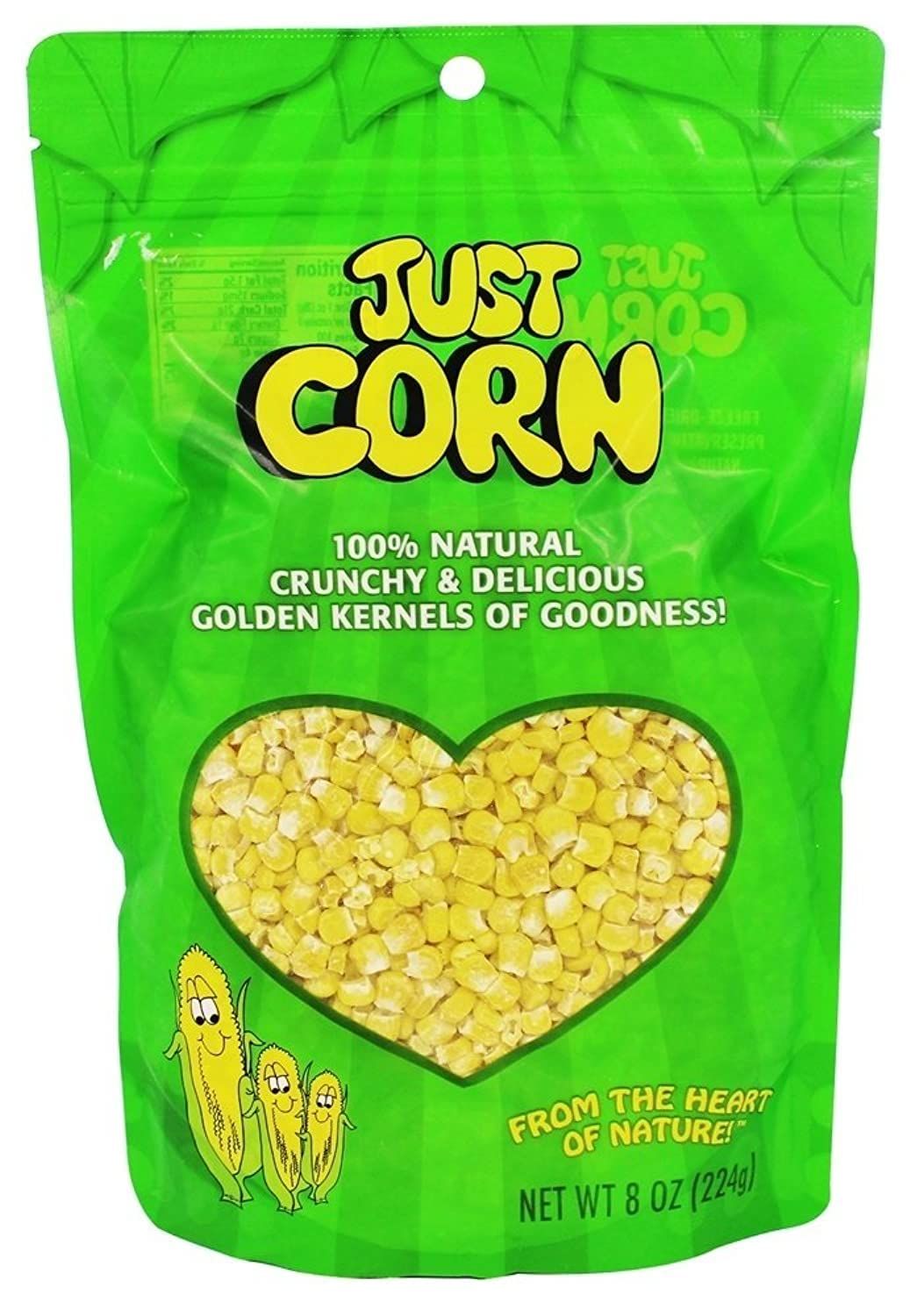 Karen's Naturals Just Corn, 8 Ounce Pouch, All Natural Freeze Dried Vegetables, Keto, Vegan, Gluten Free, Healthy Dried Veggie Snacks with No Additives or Preservatives, Dairy Free, Non-GMO