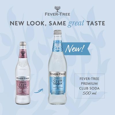 Fever Tree Club Soda - Premium Quality Mixer - Refreshing Beverage for Cocktails & Mocktails. Naturally Sourced Ingredients, No Artificial Sweeteners or Colors - 500 ML Bottles - Pack of 8