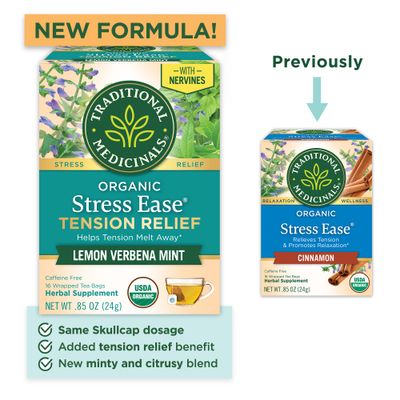 Traditional Medicinals Organic Relaxation Tea Cinnamon, Stress Ease Cinnamon 96 Count (Pack of 6)