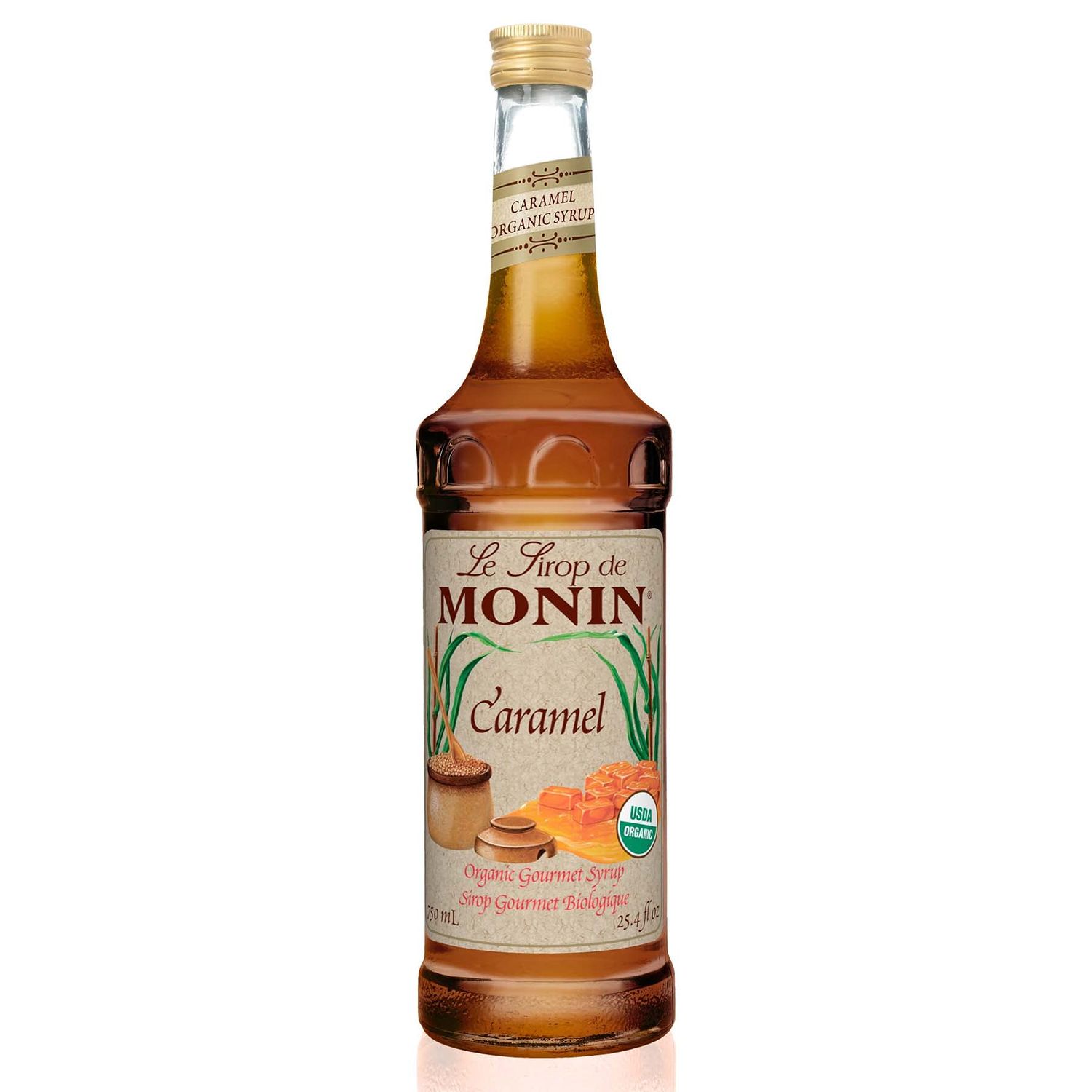 Monin Organic Syrup Caramel - Single Bottle