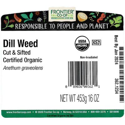 Frontier Herb Organic Dill Weed, 16 oz