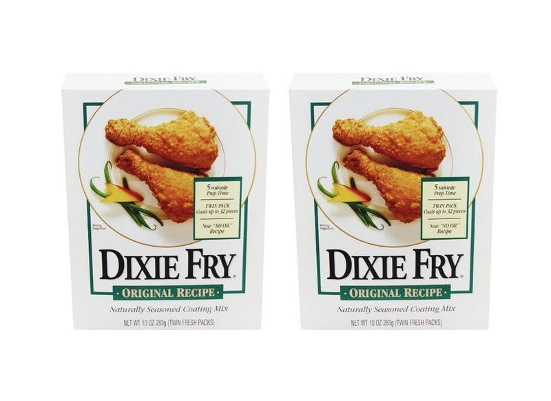 Dixie Fry Original Recipe Naturally Seasoned Coating Mix (Pack of 2 Boxes 10 Oz Each)