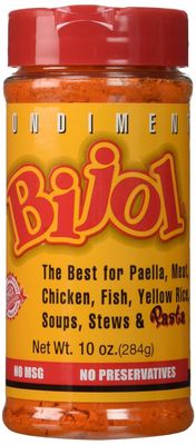 Bijol Condiment, Perfect for Yellow Rice, Paella, Meat, Chicken, Fish, Soups, Stews &amp; Pasta, Substitute for Saffron, 10 Ounce