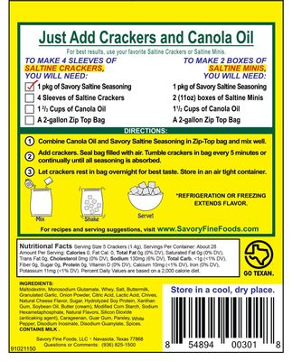 Savory Saltine Seasoning, 1.4 Ounce, Garden Dill, 4 Pack