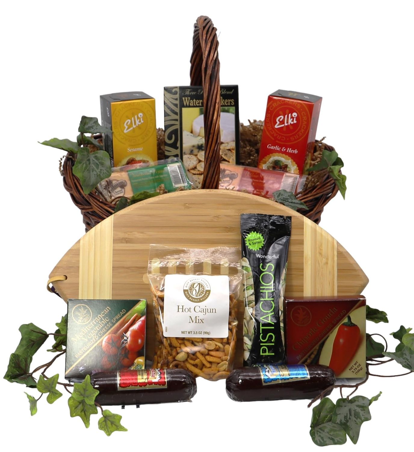 Gift Basket Village: Halftime Favorites - Gourmet Snacks &amp; Football Cutting Board Gift Set