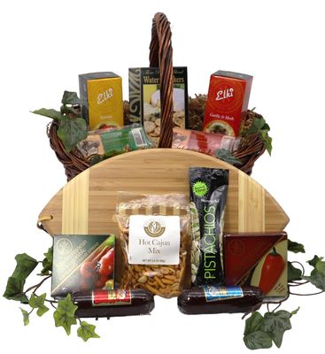 Gift Basket Village: Halftime Favorites - Gourmet Snacks &amp; Football Cutting Board Gift Set