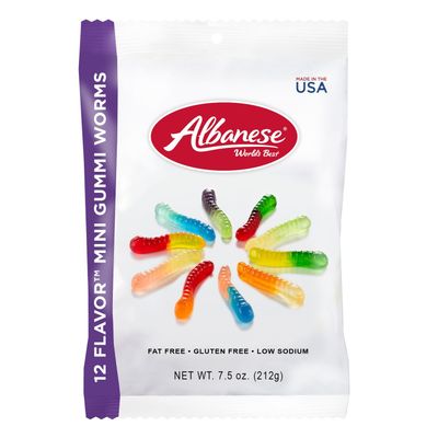 Gummy Worm Mini 12 Flavor 12/7.5 Oz