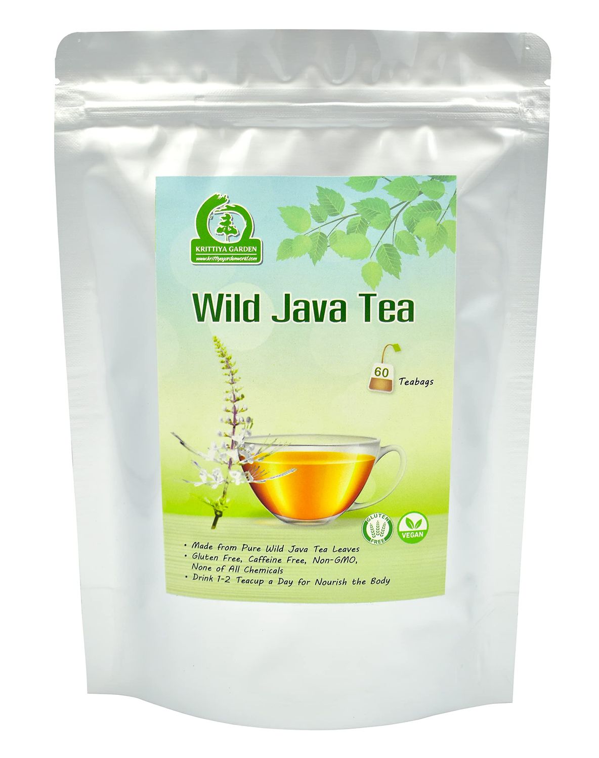 Wild Java Tea 60-Teabags (Kumisukuchin, Orthosiphon Aristatus, Cat Whiskers) 1.5g X 60 Tea Bags