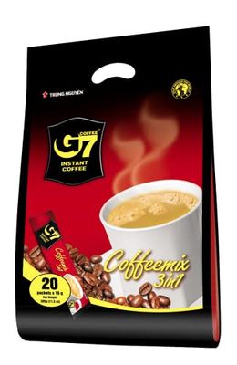 Trung Nguyen - G7 3 in 1 Instant Coffee - Roasted Ground Coffee Blend w/Non-dairy Creamer and Sugar - Strong and Bold - Instant Vietnamese Coffee (20 Single Serve Packets)