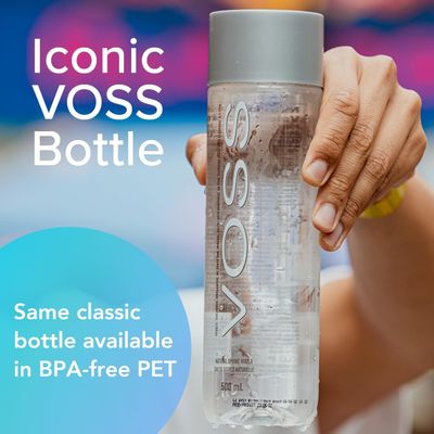 VOSS Premium Still Bottled Natural Water - BPA-Free - High Grade PET - Recyclable Plastic Water Bottles - Pure Drinking Water with Unique &amp; Iconic Bottle Design - 12 Pack