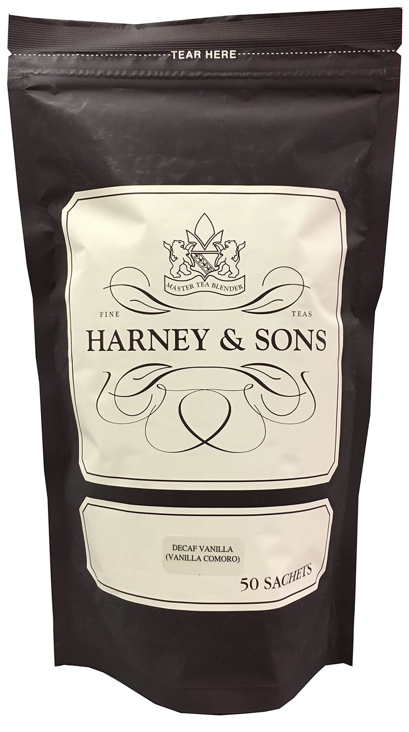 Harney &amp; Sons Decaf Vanilla Comoro, Bag of 50 Sachets, Black Tea w/Vanilla
