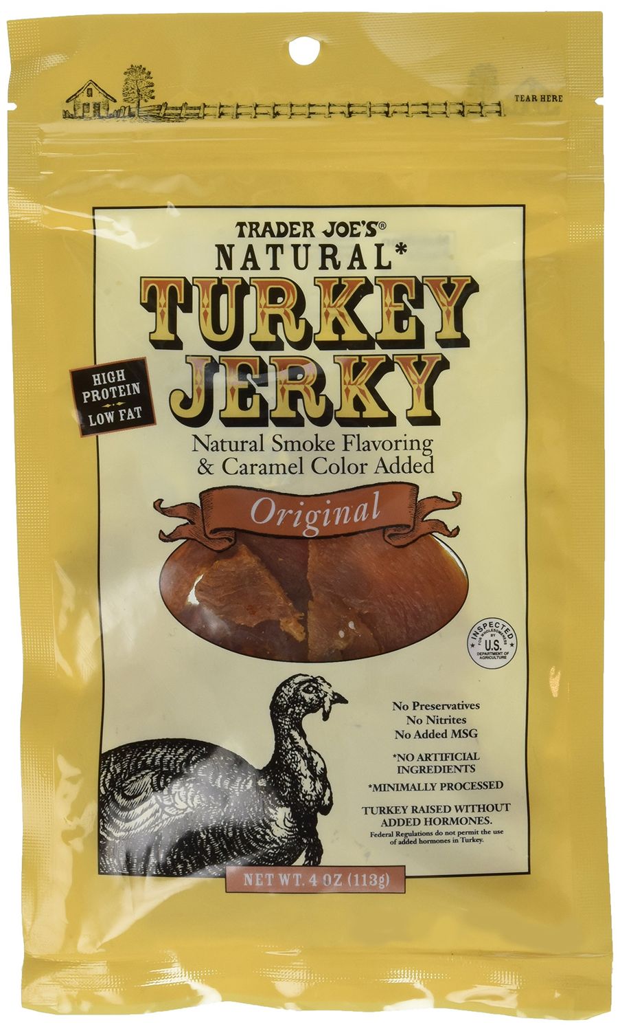Trader Joe&#39;s Natural Turkey Jerky - Original (2 - 4 Ounce Bags)