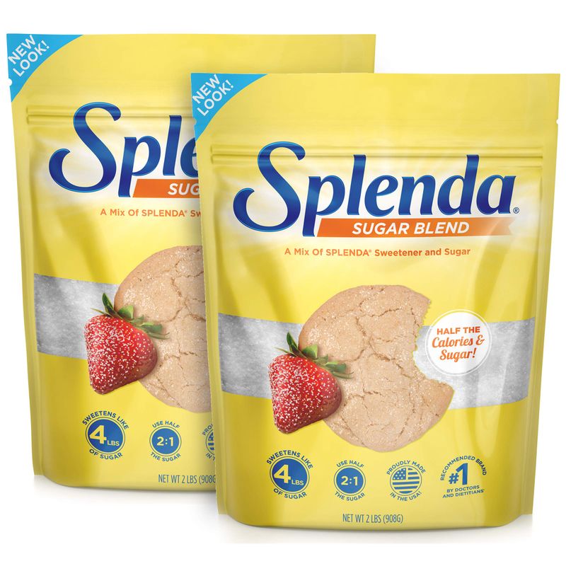 SPLENDA Low Calorie Sweetener for Baking Resealable Bag, Sugar Blend, 32 Ounce (Pack of 2)