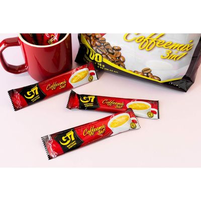 Trung Nguyen - G7 3 in 1 Instant Coffee - Roasted Ground Coffee Blend w/Non-dairy Creamer and Sugar - Strong and Bold - Instant Vietnamese Coffee (20 Single Serve Packets)