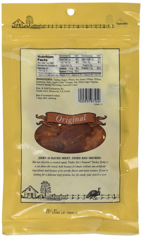 Trader Joe's Natural Turkey Jerky - Original (2 - 4 Ounce Bags)