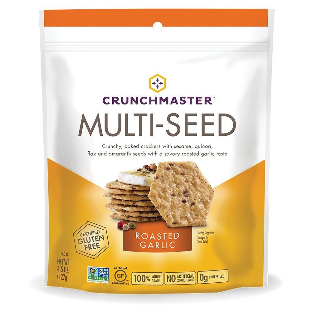 Crunchmaster Multi-Seed Crackers, Roasted Garlic, 4.5 oz.