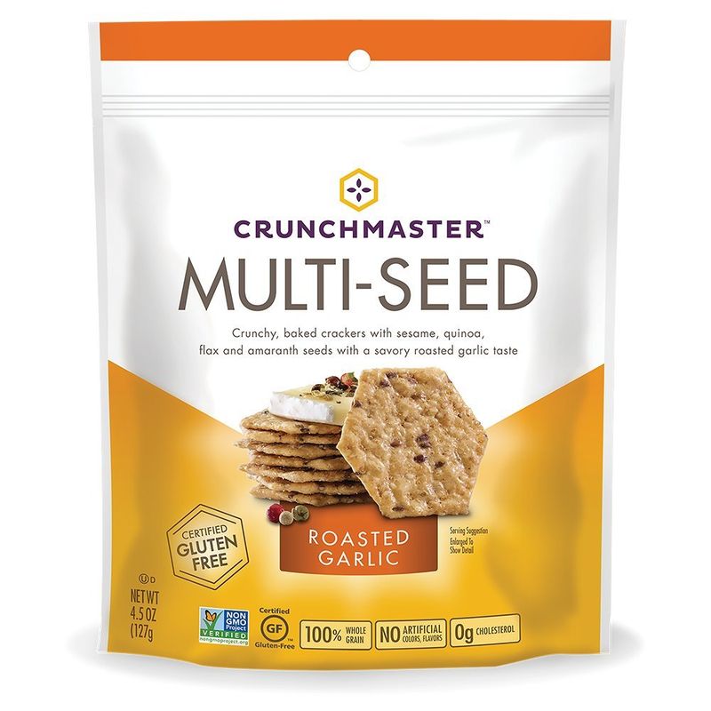 Crunchmaster Multi-Seed Crackers, Roasted Garlic, 4.5 oz.