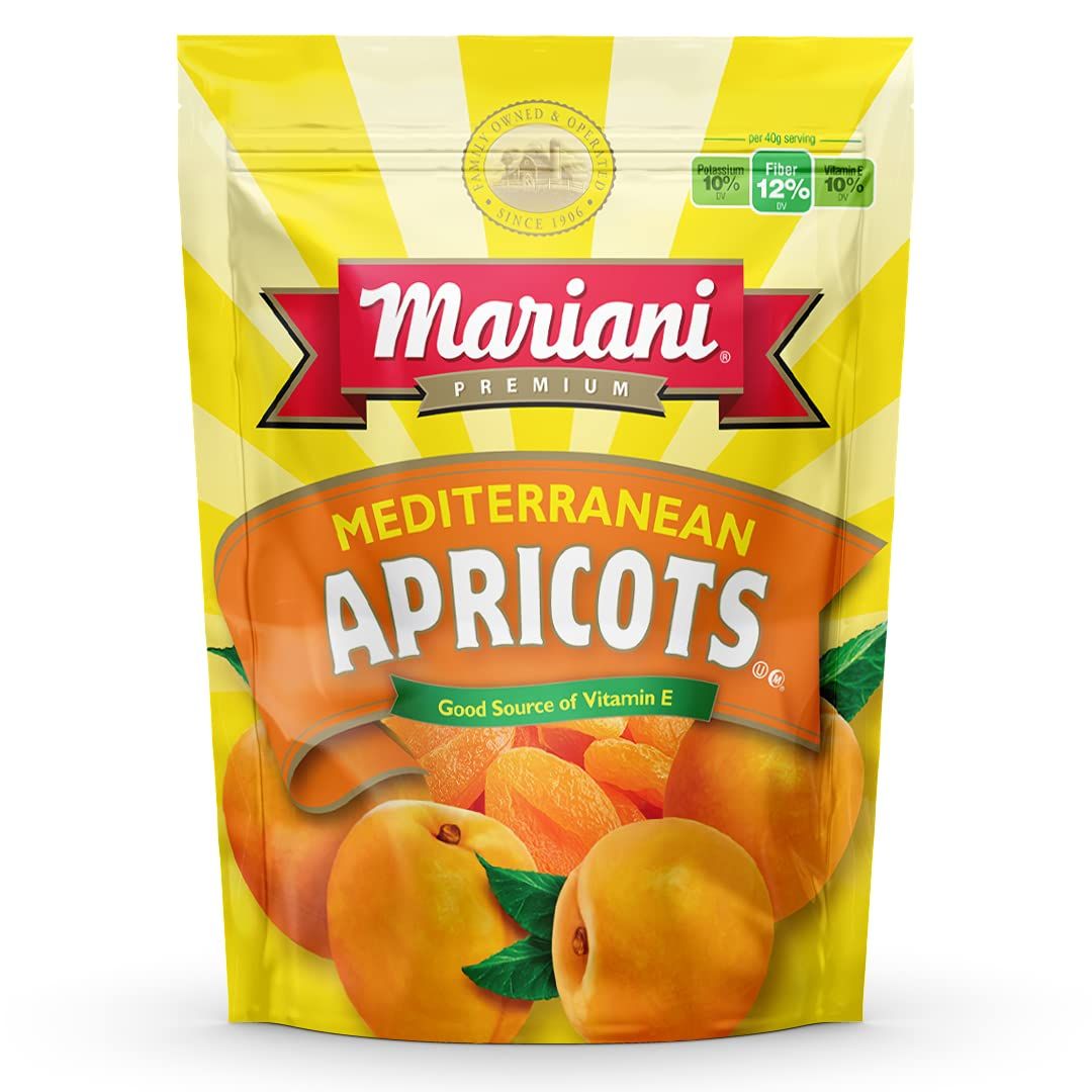 Mariani | Mediterranean Dried Apricots | Healthy Snacks for Kids &amp; Adults | Dried Fruit | Vegan Snacks | Gluten Free Snacks | No Sugar Added, Fat Free, Non GMO | 16 Ounces (Pack of 1)