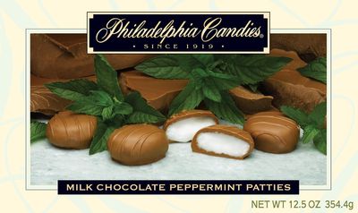 Philadelphia Candies Milk Chocolate Covered Peppermint Patties, 12.5 Ounce Gift Box