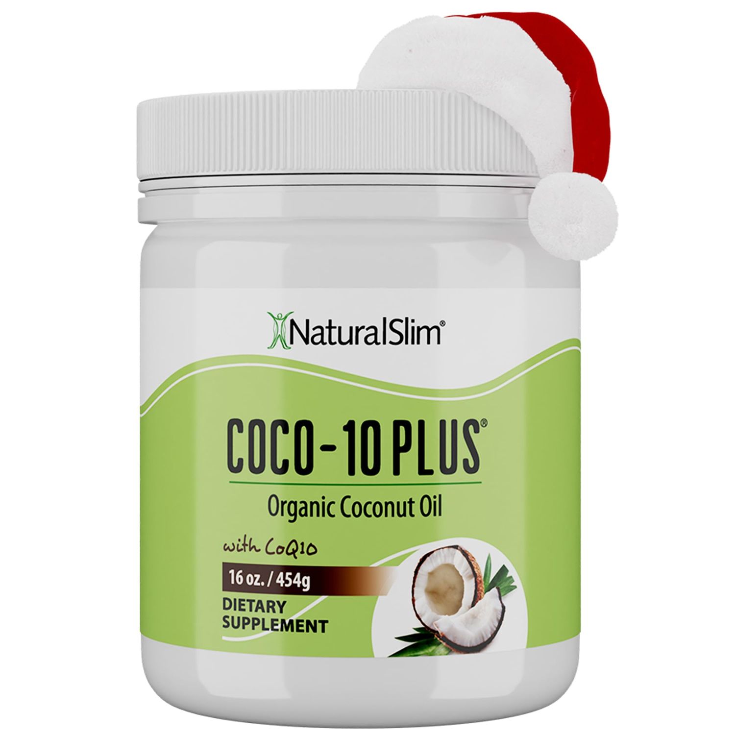 NaturalSlim Coconut Oil with CoQ10 - MCT Oil Organic Coconut Oil for Baking, Mixing with Shake, Smoothies, Coffee, or Ingest Directly - Boost Energy, Metabolism and Immune System Fresh Flavor