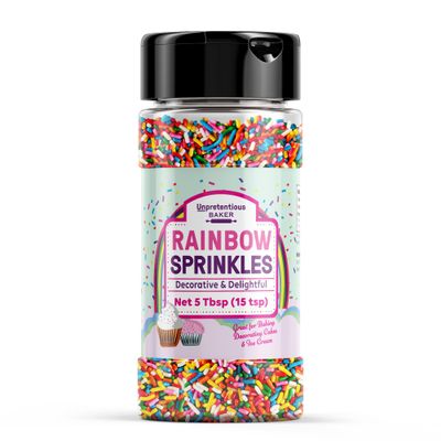 Unpretentious Rainbow Sprinkles (7Tbsp) Colorful Jimmies, Decorative &amp; Fun Dessert Topping for Baking