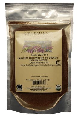 Starwest Botanicals Organic Habanero Chili Powder 200K H.U.
