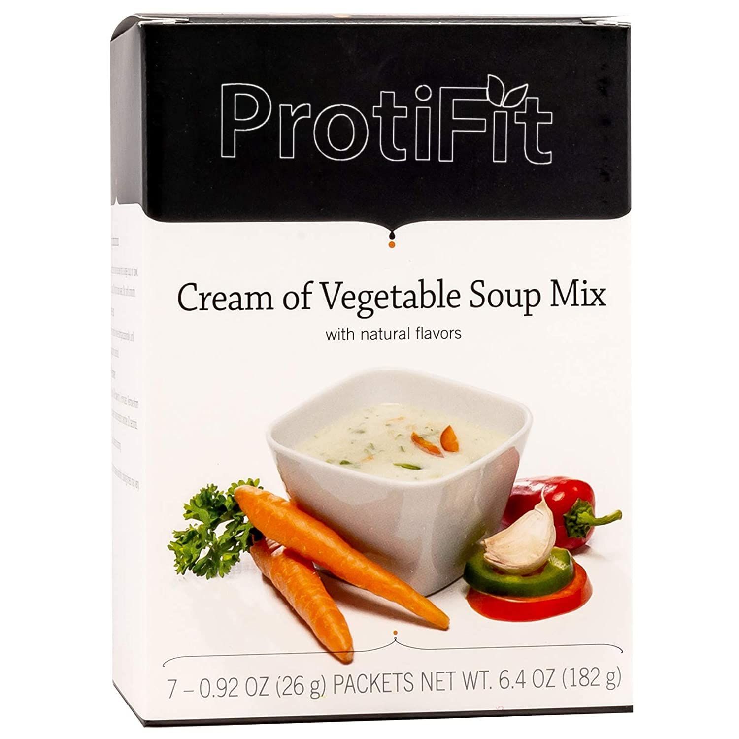 PROTIFIT - High Protein Soup Mix, 15g Protein, Low Calorie, Low Sugar, Low Fat, Low Carb, Ideal Protein Compatible, 7 Servings Per Box (1 Pack, Cream of Vegetable)