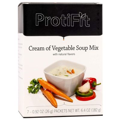 PROTIFIT - High Protein Soup Mix, 15g Protein, Low Calorie, Low Sugar, Low Fat, Low Carb, Ideal Protein Compatible, 7 Servings Per Box (1 Pack, Cream of Vegetable)