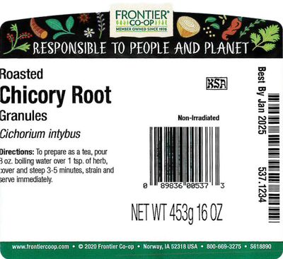 Frontier Co-op Roasted Chicory Root Granules 1lb - Chicory Root Coffee Substitute Alternative