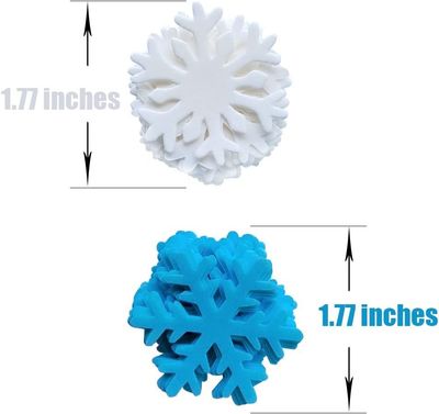 Sentovac 50pcs Edible Cake Cupcake Toppers Snowflakes Cake Decorations | 2 Colors (25pcs White and 25pcs Blue) Birthday Party Supplies