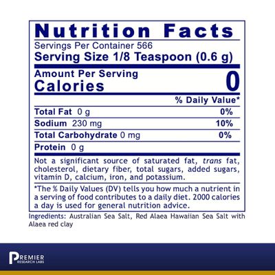 Premier Research Labs Pink Salt - Our Pink Sea Salt is a Hawaiian Red Alaea Sea Salt and Australian Salt Blend for Cooking, Baking with Minerals and Rich Taste - 12 oz