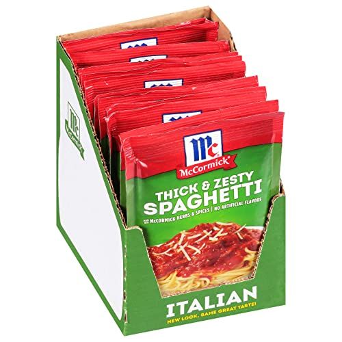 McCormick Thick &amp; Zesty Spaghetti Sauce Mix, 1.37 oz (Pack of 12)
