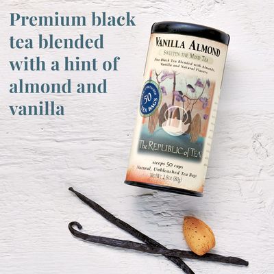 The Republic of Tea - Vanilla Almond Black Tea Bulk, 250 Bulk Tea Bags, Naturally Caffeinated