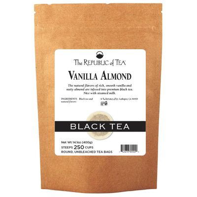 The Republic of Tea - Vanilla Almond Black Tea Bulk, 250 Bulk Tea Bags, Naturally Caffeinated