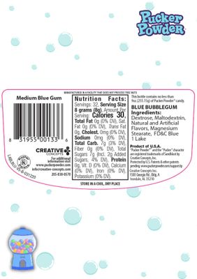 Pucker Powder Sweet Blue Gum 9.5oz: - 1 Ct