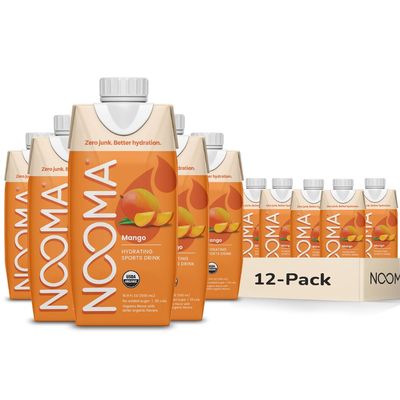 NOOMA - Hydrating Sports Drink - Electrolyte Drink with Organic Coconut Water - Organic &amp; No Added Sugars - Rapid Hydration - 30 Calories &amp; 505mg Electrolytes - Mango - 12 Pack (16.9oz each)