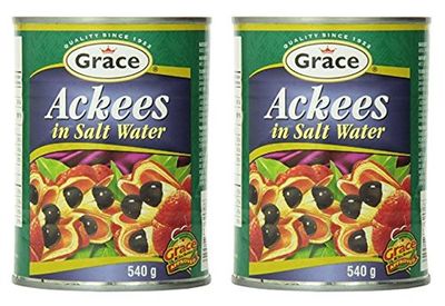 Grace Ackee 19oz - 2 Pack Ackee Jamaican Canned - Perfect for Ackee &amp; Salted Cod Fish - Ackee Saltfish Dish - Combine with your Jamaican Callaloo - Mix into Jamaican Beef Patties or with Breadfruit
