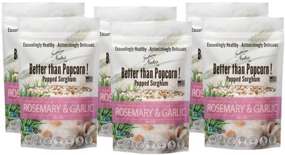 Nature Nates Popped Sorghum, Rosemary &amp; Garlic - Organic, Keto &amp; Gluten Free, Healthy Snacks, Better Than Popcorn, Made in USA - 2 Ounce (Pack of 6)