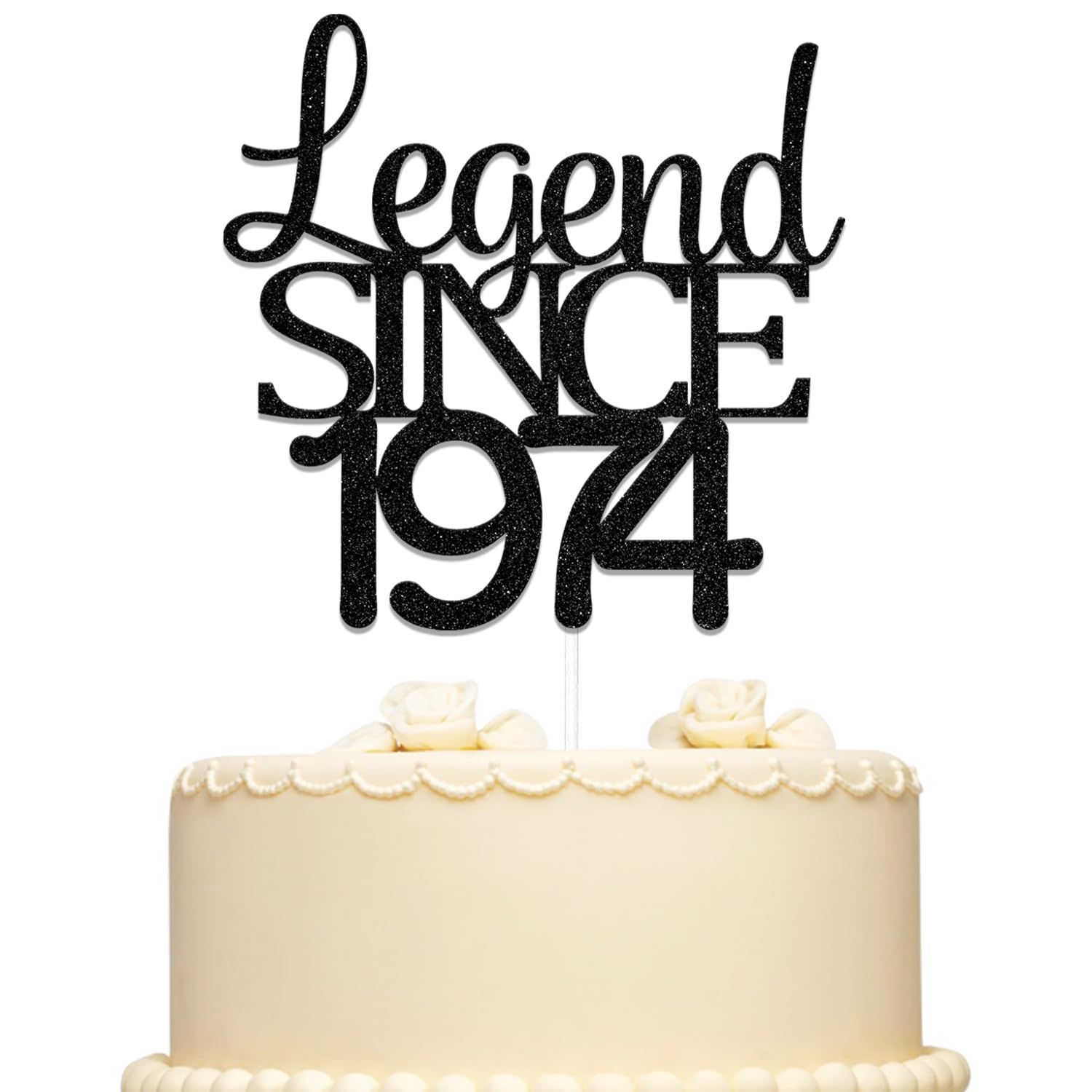 Happy 50th Birthday Cake Topper Legend Since 1974 Cake Topper Cheers to 50 Years Birthday Decorations Over The Hill 50th Birthday Party Decorations Supplies