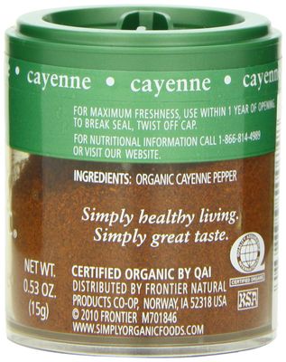 Simply Organic Ground Cayenne, Certified Organic | 0.53 oz | Capsicum annuum L.