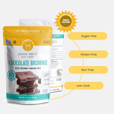 Good Dee's Chocolate Brownie Mix | Keto Baking Mix | Sugar-Free, Gluten-Free, Grain-Free, Nut-Free, Soy-Free &amp; Low Carb Baking Mix | Diabetic, Atkins &amp; WW Friendly (Pack of 1)