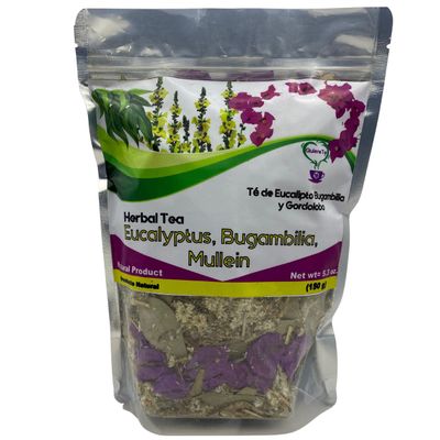 Eucalyptus, Bugambilia, Mullein, Quiere Te, Herbal Mix 5.3 oz (150 grams), 1 Pack, Up to 100 Cups, Resealable bag, Eucalipto, Bougainvilliea, Dried Whole Leaves, Product From Mexico, 100% Natural