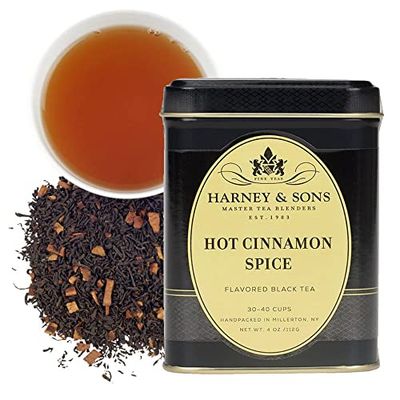 Harney &amp; Sons Hot Cinnamon Spice, Loose Leaf Black tea, 4 Ounce tin