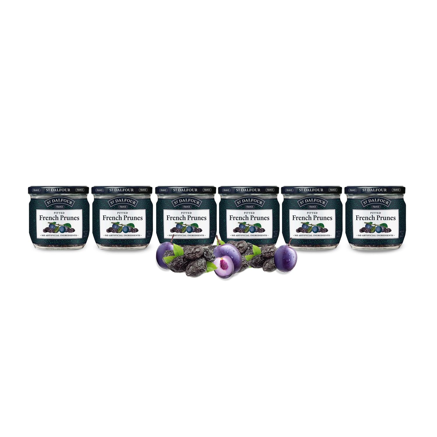 St. Dalfour Pitted Prunes, 7 oz - All-Natural, No Preservatives, Deliciously Sweet, Ready-to-Eat, Healthy Snack, No Cane Sugar Added, Great for Baking - Pack of 2