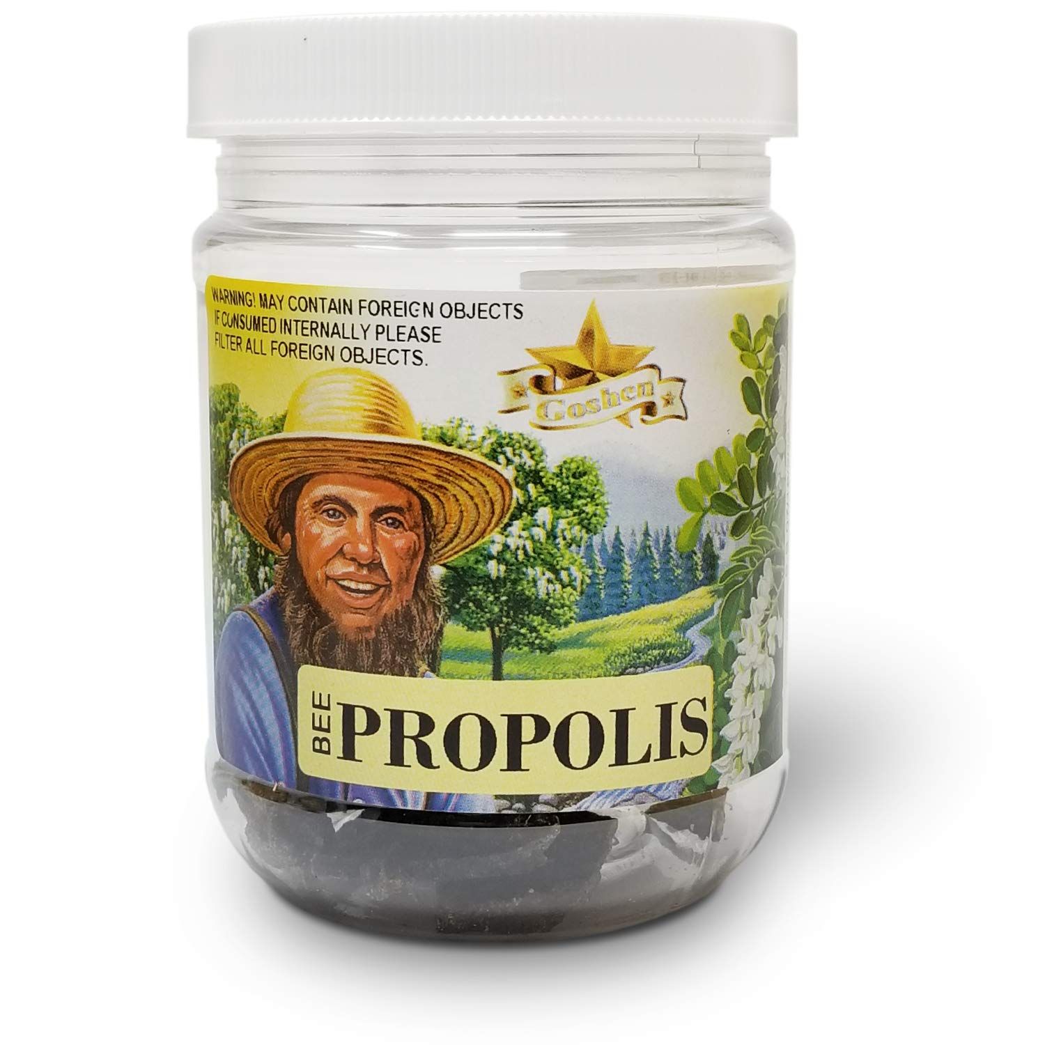 Goshen Amish Country Honey BEE Propolis Whole Chunks Raw 100% Natural Pure with Health Benefits | 2 Oz Plastic Jar