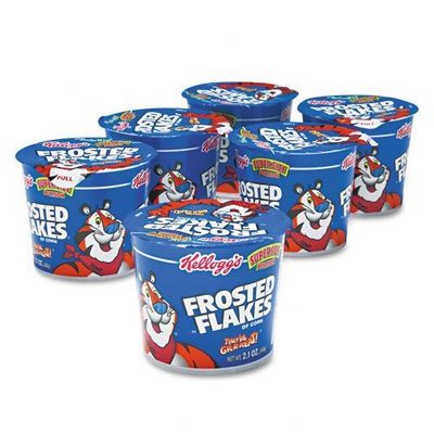 Kelloggs : Breakfast Cereal, Frosted Flakes, Single-Serve 2.1oz Cup, 6 Cups/Box -:- Sold as 2 Packs of - 6 - / - Total of 12 Each