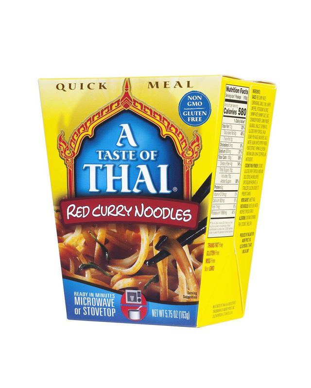 A Taste of Thai Red Curry Noodles - 5.75oz Pack of 6 Heat &amp; Eat Instant Noodles Flavored with Classic Thai Sauce | Gluten-Free | Ideal Vegan Meal | Perfect Side for Chicken Fish &amp; Meat Entrees
