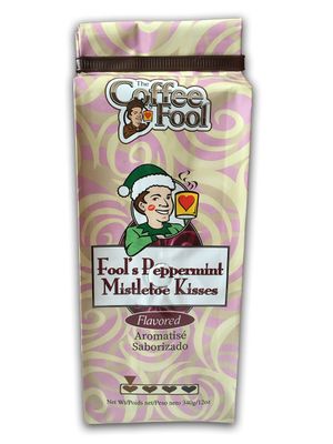 Coffee Fool&#39;s Decaf Peppermint Mistletoe Kisses (Strong Drip Grind)