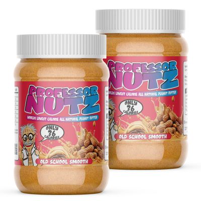 Professor Nutz Organic Peanut Butter- Low Calorie, Nut Butter, Natural Peanut Butter, Natural Fiber, Healthy Peanuts, Great source of Protein, 30 Essential Vitamins - 12.41 Oz, 2 Pack Original