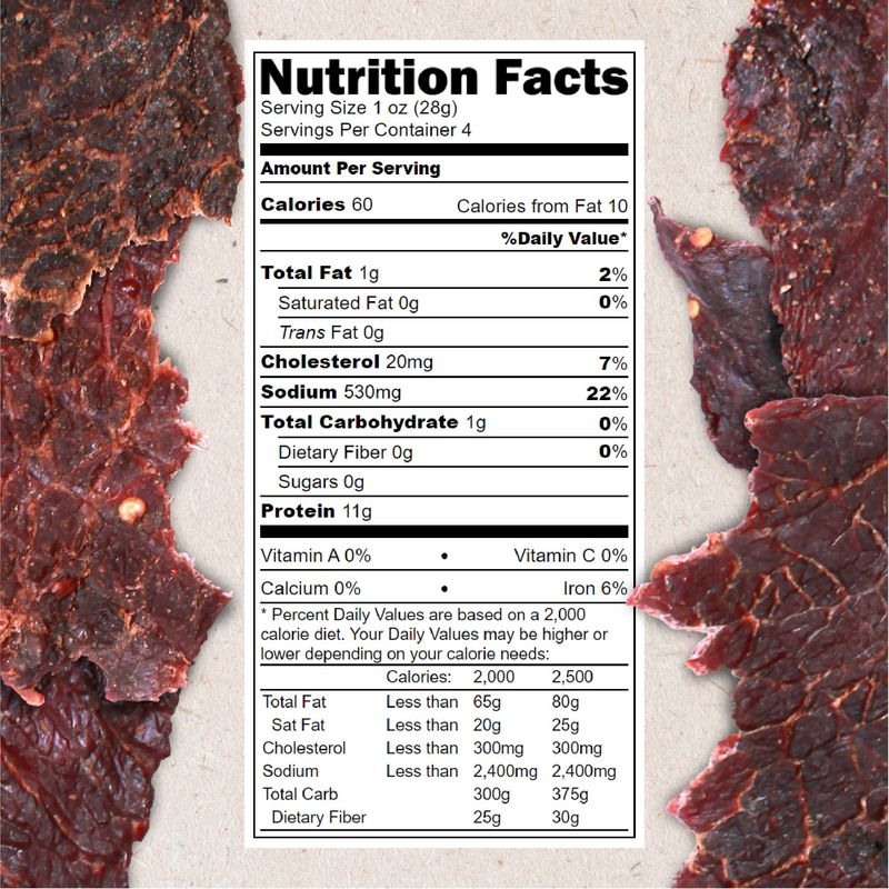 Hardtimes Handcrafted Beef Jerky - Black Pepper Flavor - 4 Pack of 4 oz. Bags